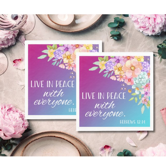 Serviette En Papier Bible Verse Carré Floral serviettes (Créateur téléchargé)