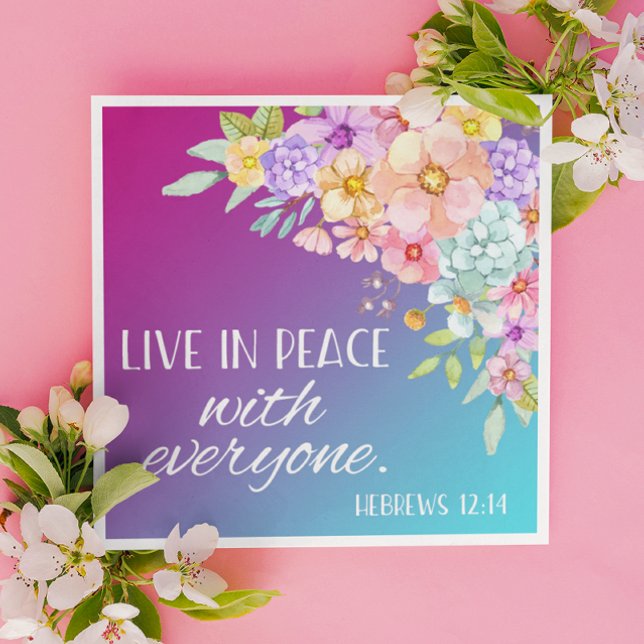 Serviette En Papier Bible Verse Carré Floral serviettes (Créateur téléchargé)