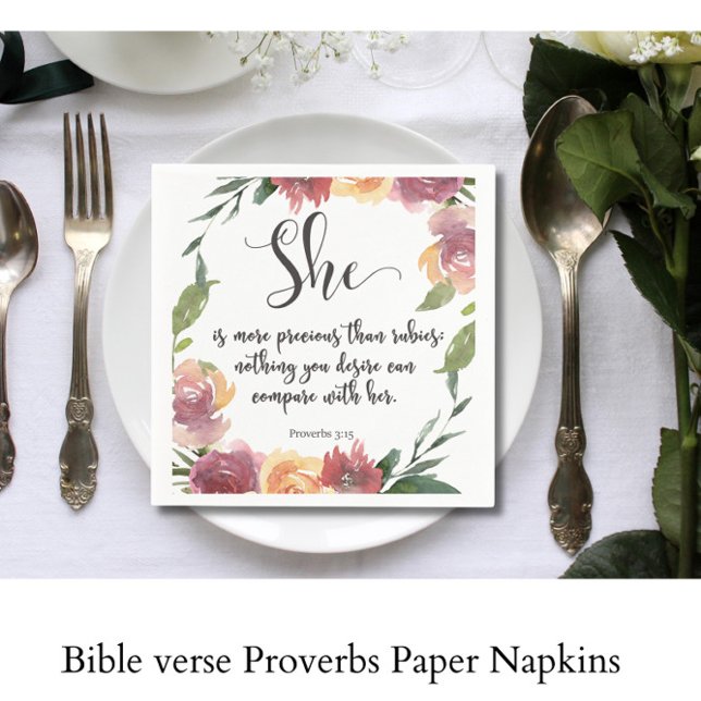 Serviette En Papier Bible verse Proverbes Papier Napkins (Créateur téléchargé)