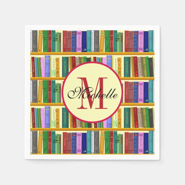 Serviette En Papier Bibliothèque pour génie. Livres pour élèves intell (Devant)