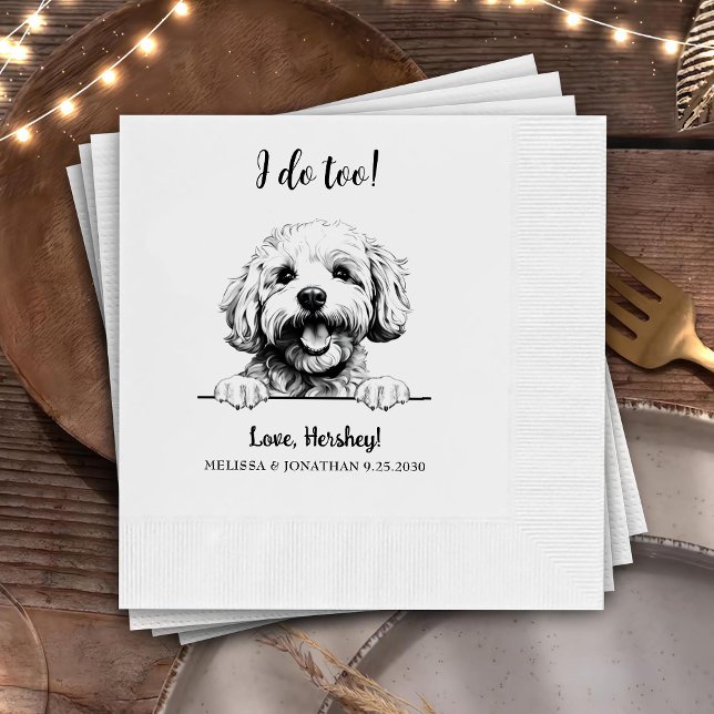 Serviette En Papier Bichon Frise Chien Dessin Personnalisé Je fais Aus (Créateur téléchargé)