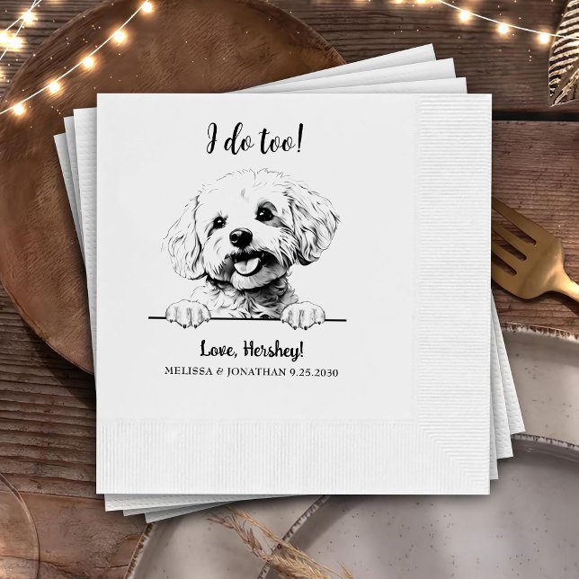 Serviette En Papier Bichon Frise Chien Dessin Personnalisé Je fais Aus (Créateur téléchargé)