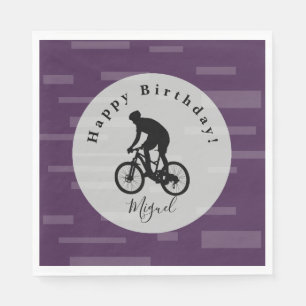 Serviette En Papier Bicycle Rider Joyeux Anniversaire Papier serviette