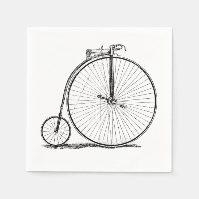 Serviette En Papier Bicyclette à grande roue Penny Farthing (Devant)