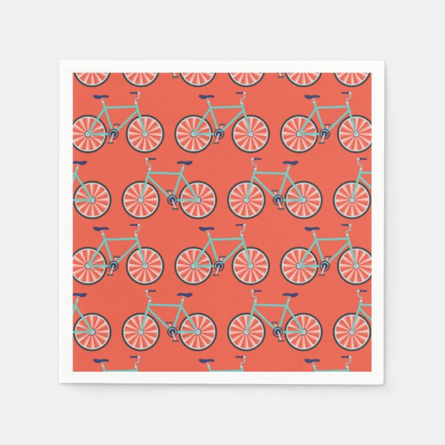 Serviette En Papier Bicyclette mignonne Enfants Vélo Anniversaire Fête (Devant)