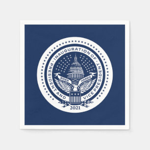 Serviette En Papier Biden Harris Logo Inauguré Jour d'Inauguration Bl