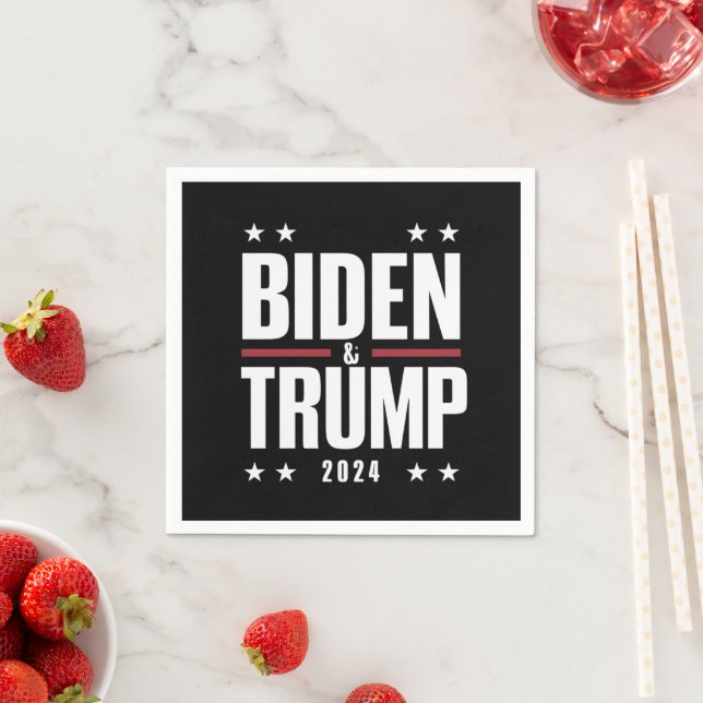 Serviette En Papier Biden Trump 2024 Drôle Président VP (En situation)