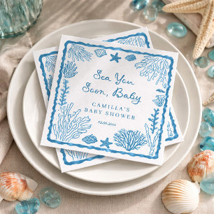 Serviette En Papier Bientôt à la mer Baby Shower