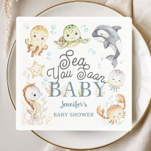 Serviette En Papier Bientôt à la mer Baby Shower Océan Genre Neutre