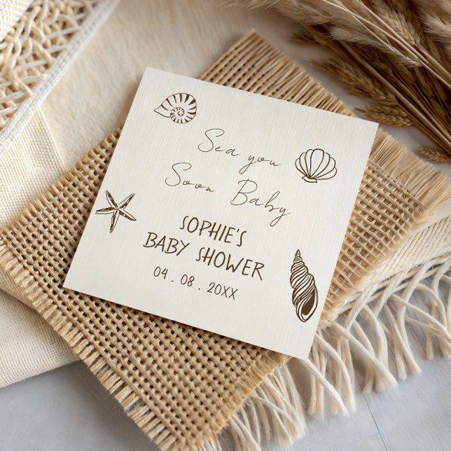 Serviette En Papier Bientôt à la mer Bébé Fête de naissance Côtière (Créateur téléchargé)