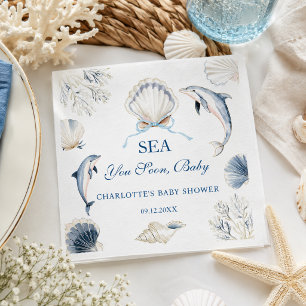 Serviette En Papier Bientôt à la mer Bébé Garçon de la Côte Moderne