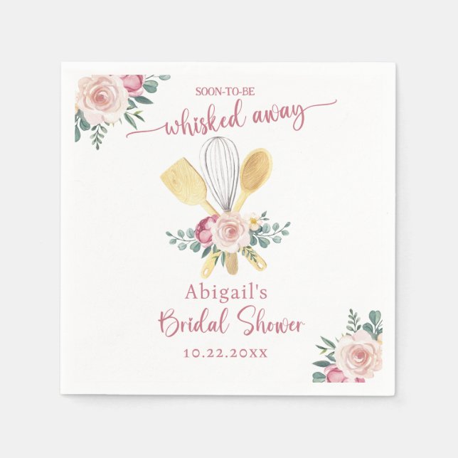 Serviette En Papier BIENTÔT EMportée LANCER DE BOUQUET (Devant)