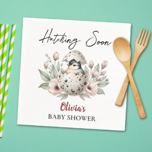 Serviette En Papier Bientôt l'éclosion Baby Shower Rustique Poussin