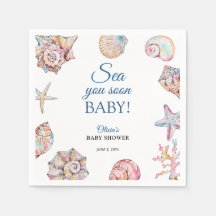 Bientôt sur les rivages Baby Shower Coquillage