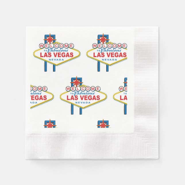 Serviette En Papier Bienvenue à Fabulous Las Vegas (Devant)