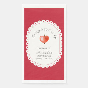 Serviette En Papier Bienvenue à la Baby Shower Rouge Rustique Vintage 