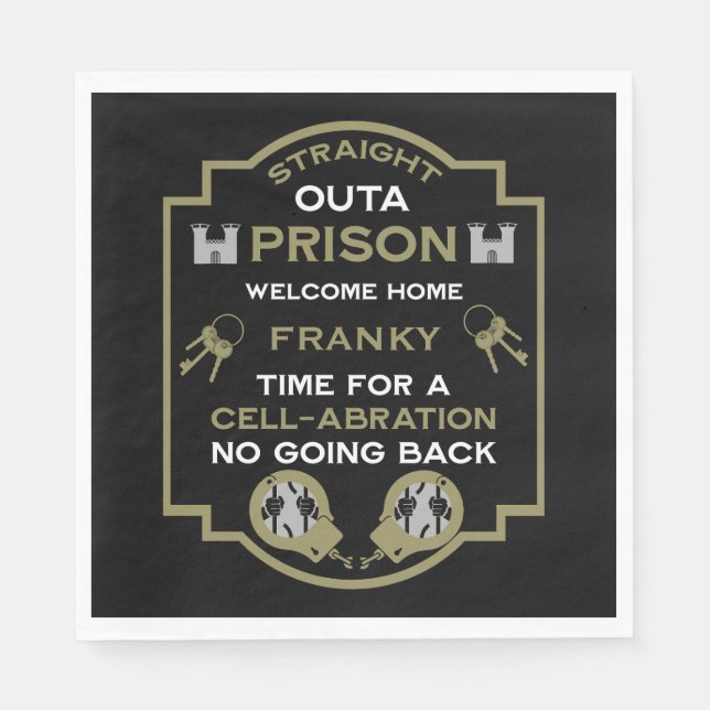 Serviette En Papier Bienvenue À La Maison De La Prison (Devant)