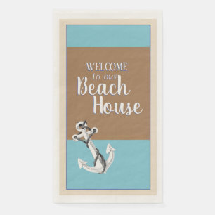 Serviette En Papier Bienvenue à notre Beach House - Design No 1