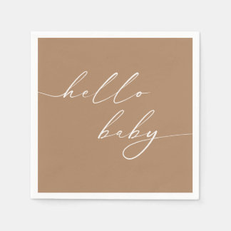 Serviette En Papier Bienvenue à une baby shower moderne et neutre pour