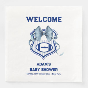 Serviette En Papier Bienvenue au bébé football recrue Garçon Baby Show
