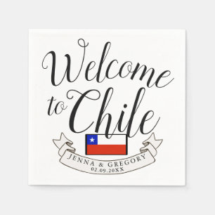 Serviette En Papier Bienvenue au Chili Personnalisation du mariage d