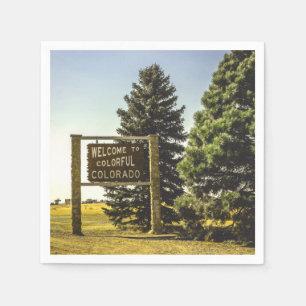 Serviette En Papier Bienvenue au Colorado coloré