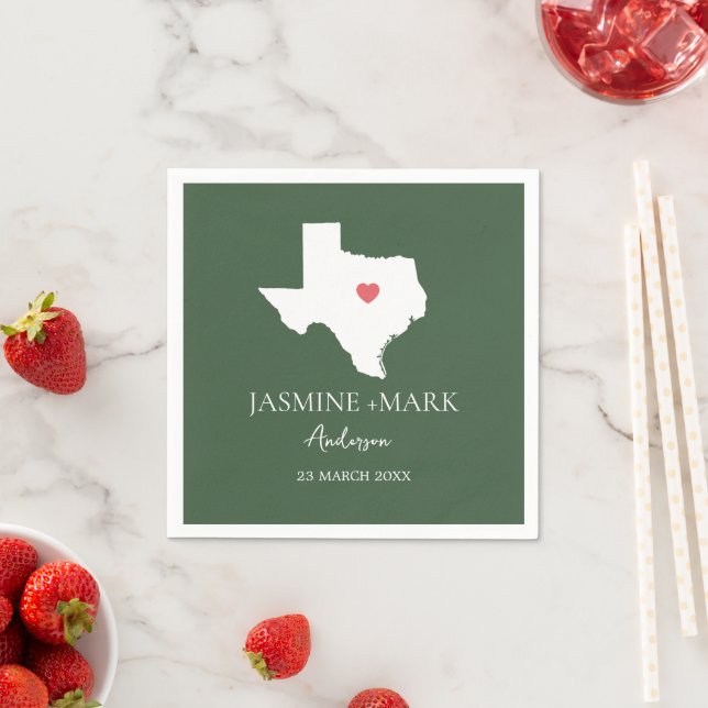 Serviette En Papier Bienvenue au Texas Wedding Party Custom (En situation)