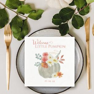 Serviette En Papier Bienvenue Baby shower d'aquarelle Little Citrouill