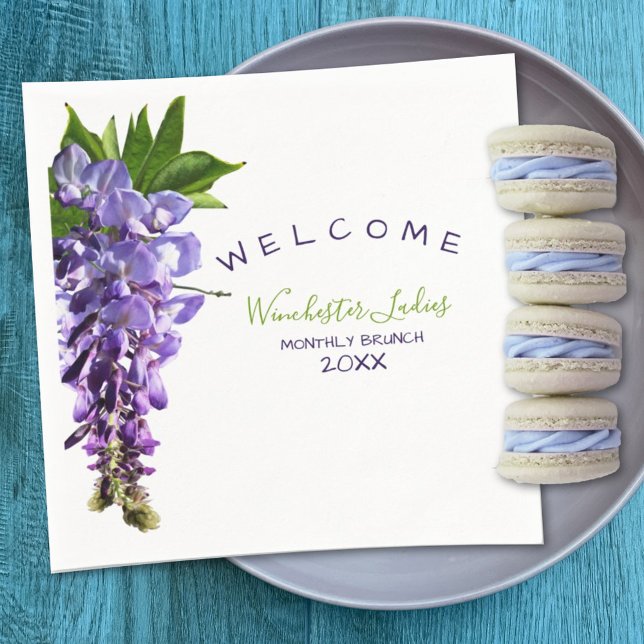 Serviette En Papier Bienvenue Belle Wisteria Brunch Détails sur mesure (Créateur téléchargé)