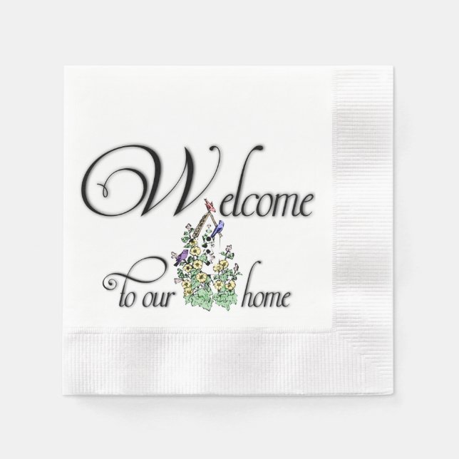 Serviette En Papier Bienvenue chez nous (Devant)
