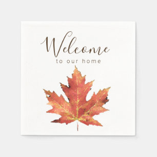 Serviette En Papier Bienvenue dans notre feuillet d'automne