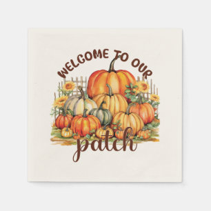 Serviette En Papier Bienvenue dans notre Patch - Cosy Citrouille Patch