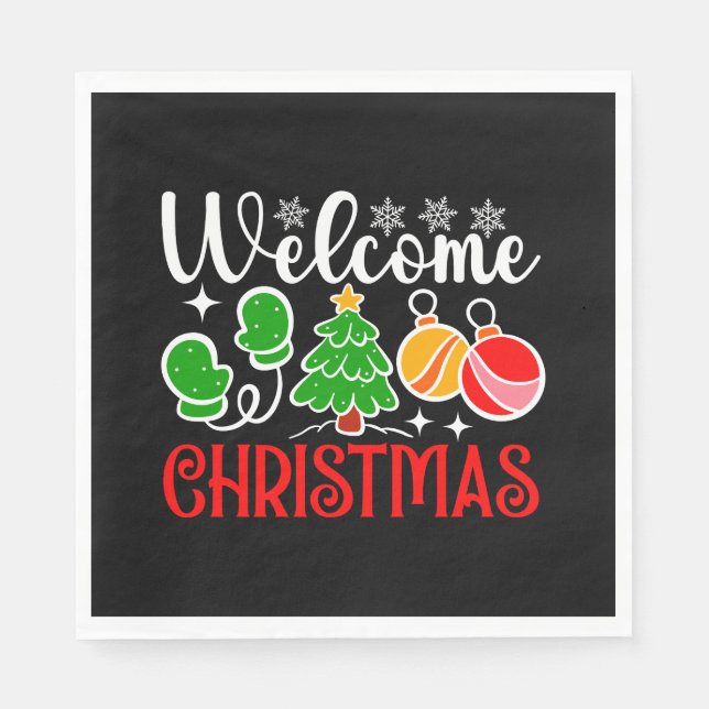 Serviette En Papier Bienvenue Noël (Devant)