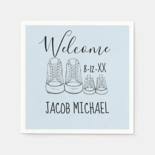 Serviette En Papier BIENVENUE Nouveau Arrivée Baby Chaussures Douche G