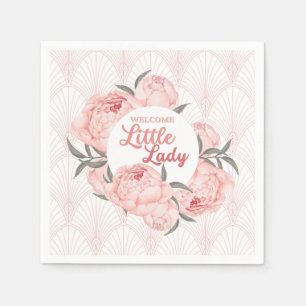 Serviette En Papier Bienvenue Petite Dame Blush Pink Peony