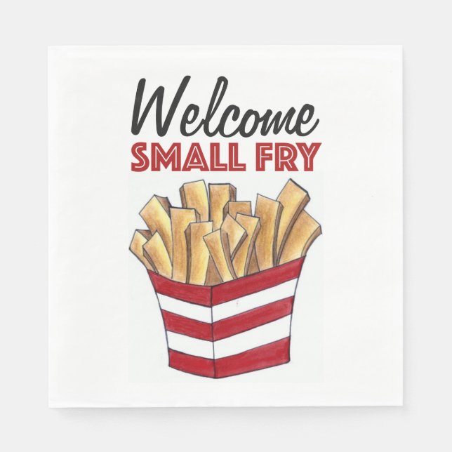 Serviette En Papier Bienvenue Petite frites Baby shower de fruits frai (Devant)