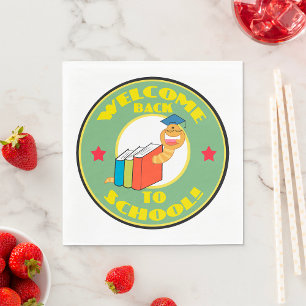 Serviette En Papier Bienvenue Retour À L'École Bookworm