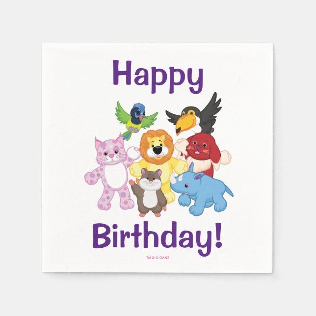 Serviette En Papier Bienvenue sur Webkinz ! (Devant)