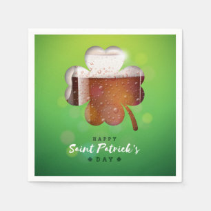 Serviette En Papier Bière Shamrock de la Saint-Patrick