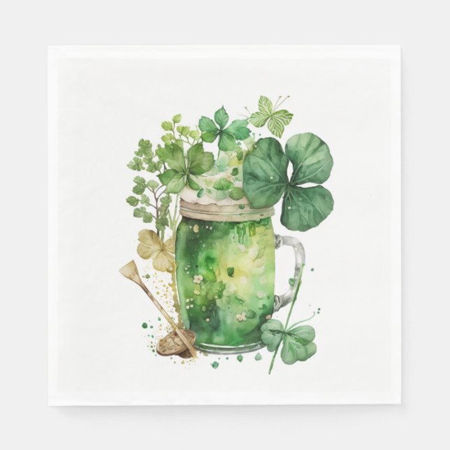 Serviette En Papier Bière verte de la Saint-Patrick dans  (Devant)