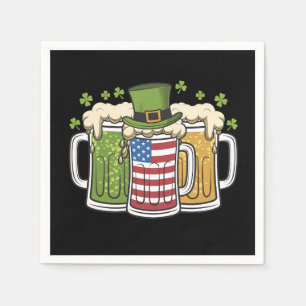 Serviette En Papier Bières Irlandaises Irlande USA Drapeau Américain S