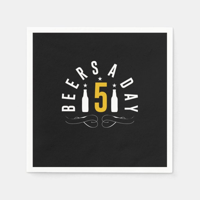 Serviette En Papier Bières par jour (Devant)