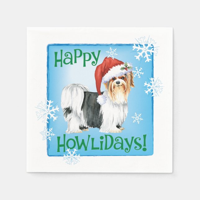 Serviette En Papier Biewer de Noël Terrier Napkins (Devant)