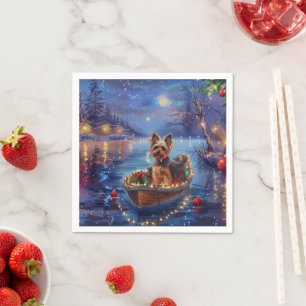 Serviette En Papier Biewer Terrier Noël Festive Voyage