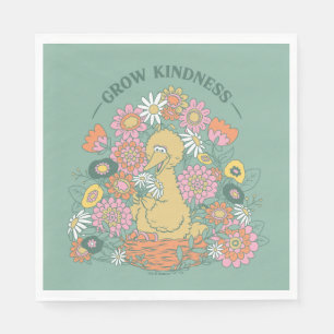 Serviette En Papier Big Bird Grow Kindness Floral Graphic