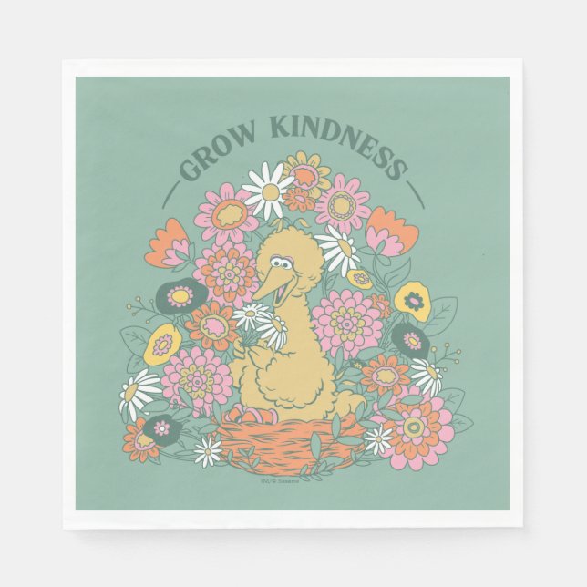 Serviette En Papier Big Bird | Grow Kindness Floral Graphic (Devant)
