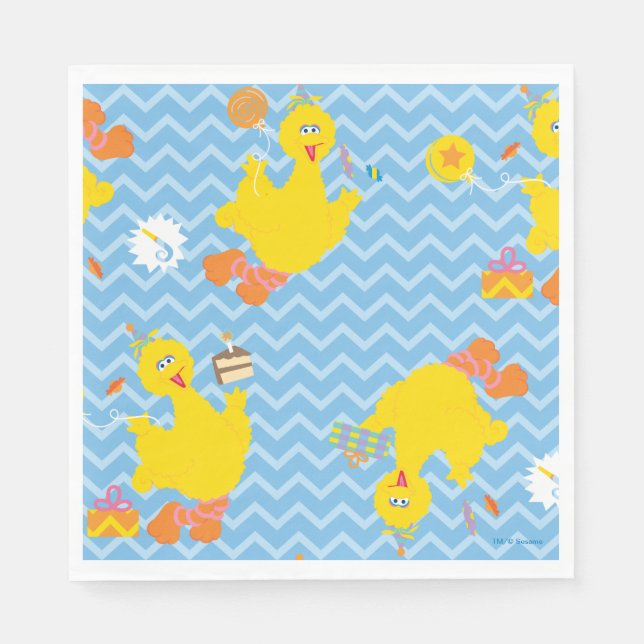 Serviette En Papier Big Bird Party Chevron Motif (Devant)