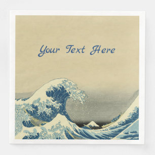 Serviette En Papier Big Blue Ocean Wave White Casquette Boat Tan