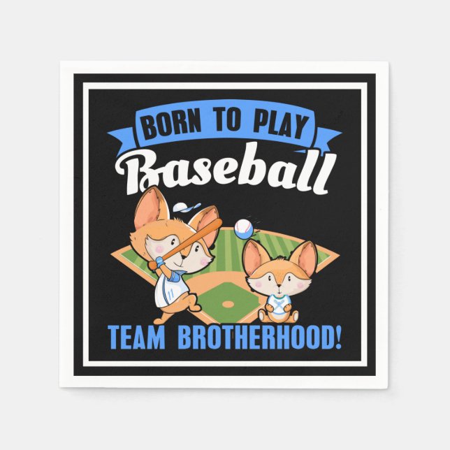Serviette En Papier Big Brother Little Brother - Joueurs De Baseball (Devant)