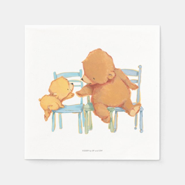 Serviette En Papier Big Ours Brown Aide Petit Ours Jaune (Devant)